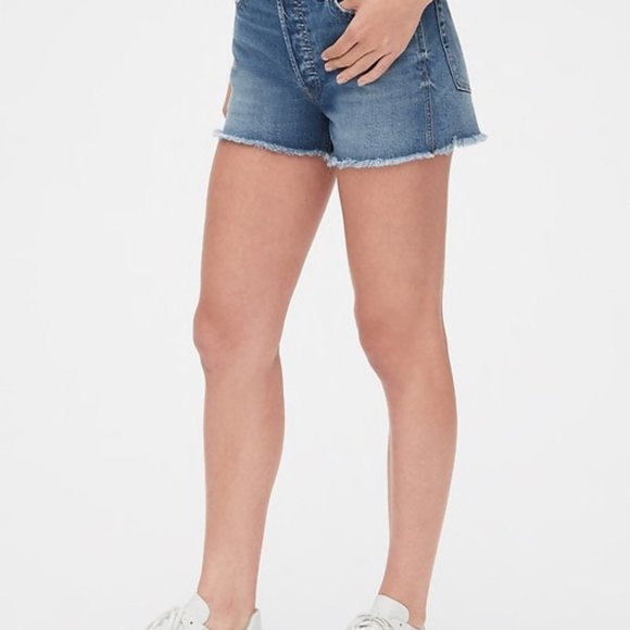 Gap High Rise Cheeky Denim Shorts with Raw Hem NWT - Picture 2 of 10